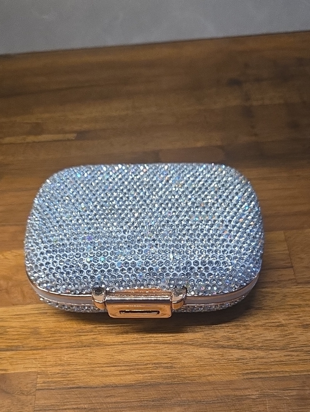 Glam Rhinestone Bling Portable Pill Box Case